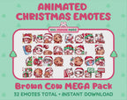 Brown Cow Emotes - Christmas MEGA Pack (Animated & Static)