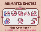 Pink Cow Emotes - Pack 4 (Animated & Static)