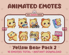 Yellow Bear Emotes - Pack 2 (Animated & Static)