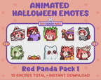 Red Panda Emotes - Halloween Pack 1 (Animated & Static)