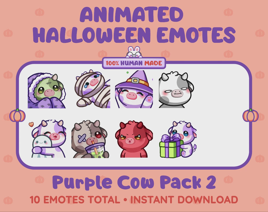 Purple Cow Emotes - Halloween Pack 2 (Animated & Static)