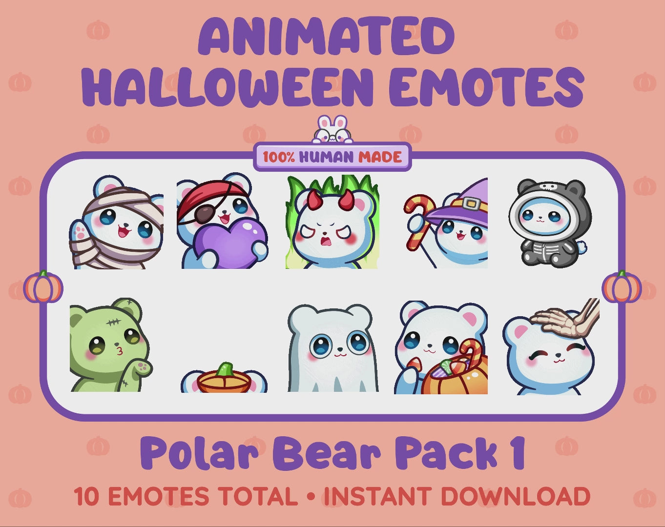 Polar Bear Emotes - Halloween Pack 1 (Animated & Static)