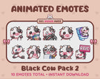 Black Cow Emotes - Pack 2 (Animated & Static)