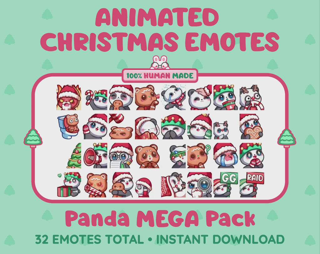 Panda Bear Emotes - Christmas MEGA Pack (Animated & Static)