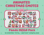 Panda Bear Emotes - Christmas MEGA Pack (Animated & Static)