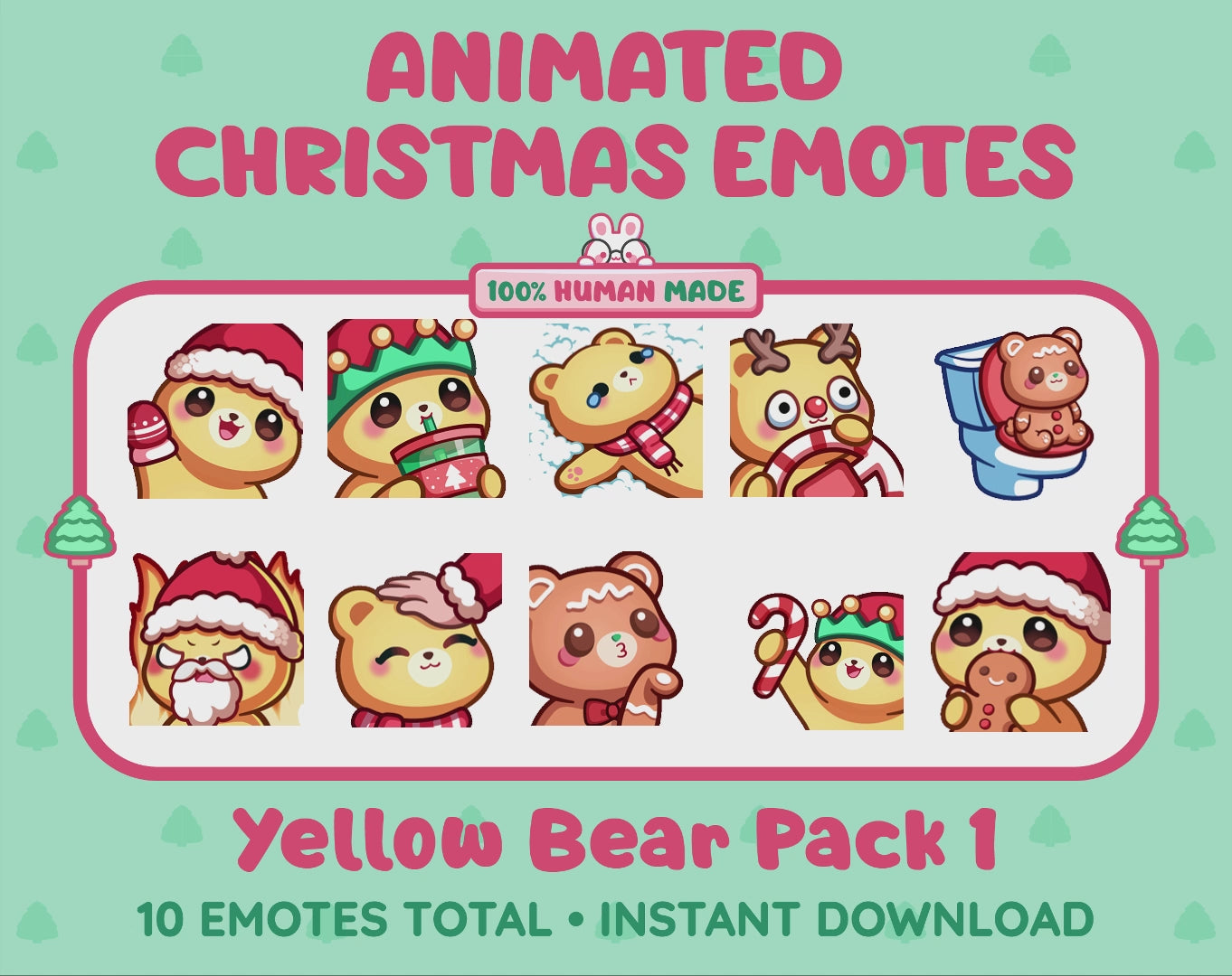 Yellow Bear Emotes - Christmas Pack 1 (Animated & Static)
