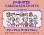 Pink Cow Emotes - Halloween MEGA Pack (Animated & Static)