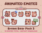 Brown Bear Emotes - Pack 3 (Animated & Static)
