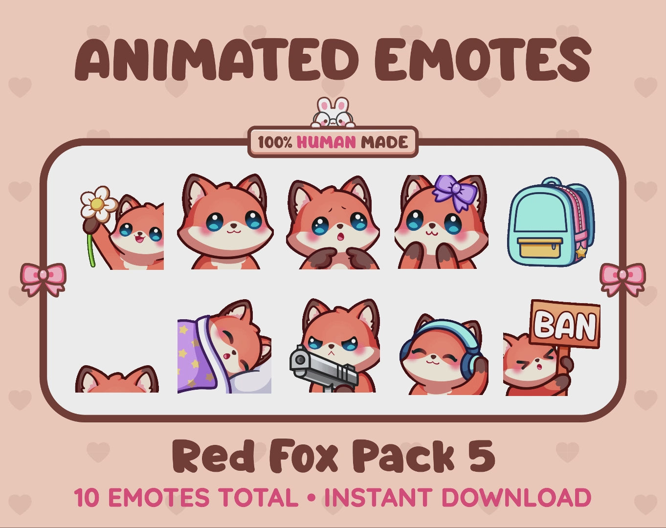 Red Fox Emotes - Pack 5 (Animated & Static)