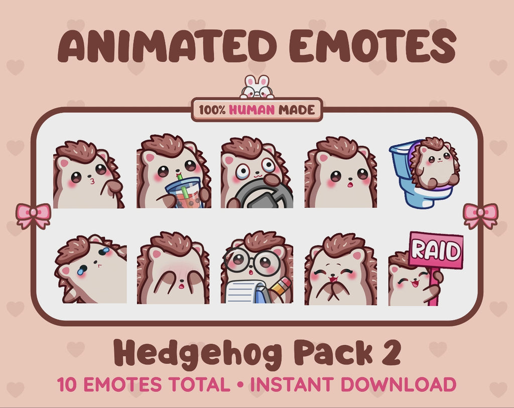 Hedgehog Emotes - Pack 2 (Animated & Static)