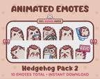 Hedgehog Emotes - Pack 2 (Animated & Static)