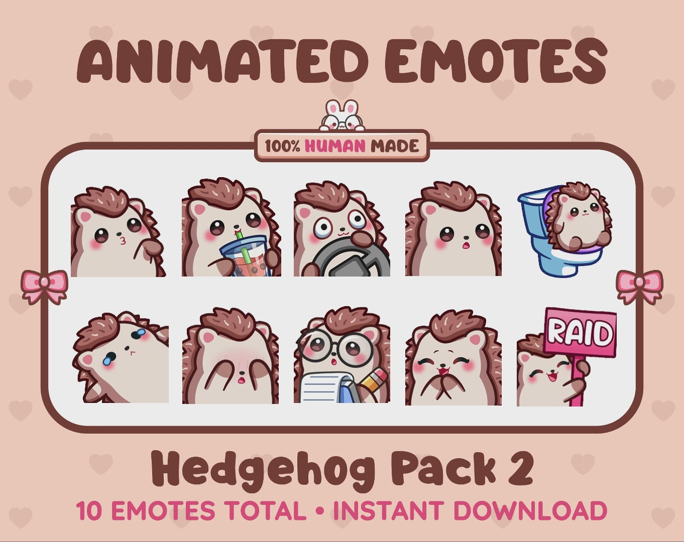 Hedgehog Emotes - Pack 2 (Animated & Static)
