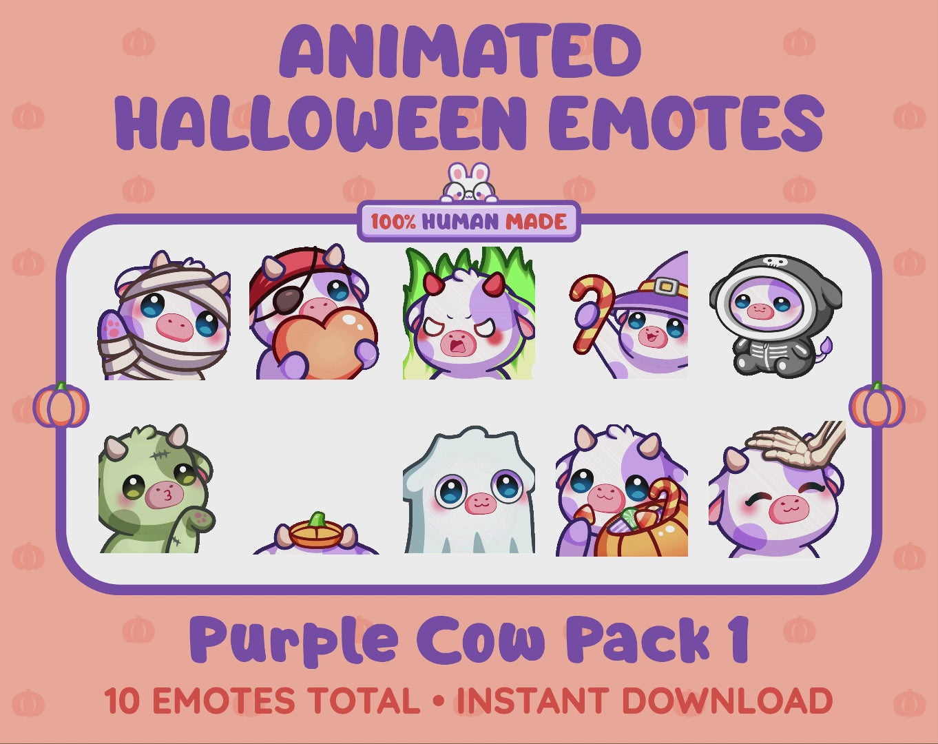 Purple Cow Emotes - Halloween Pack 1 (Animated & Static)