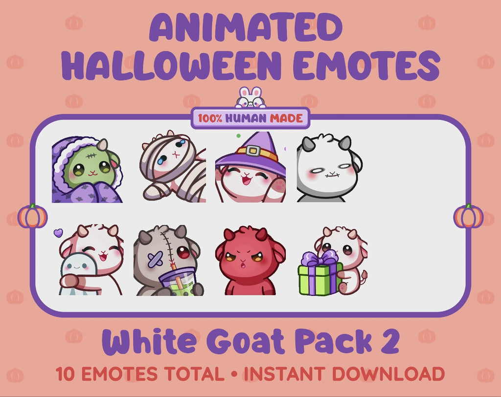 White Goat Emotes - Halloween Pack 2 (Animated & Static)