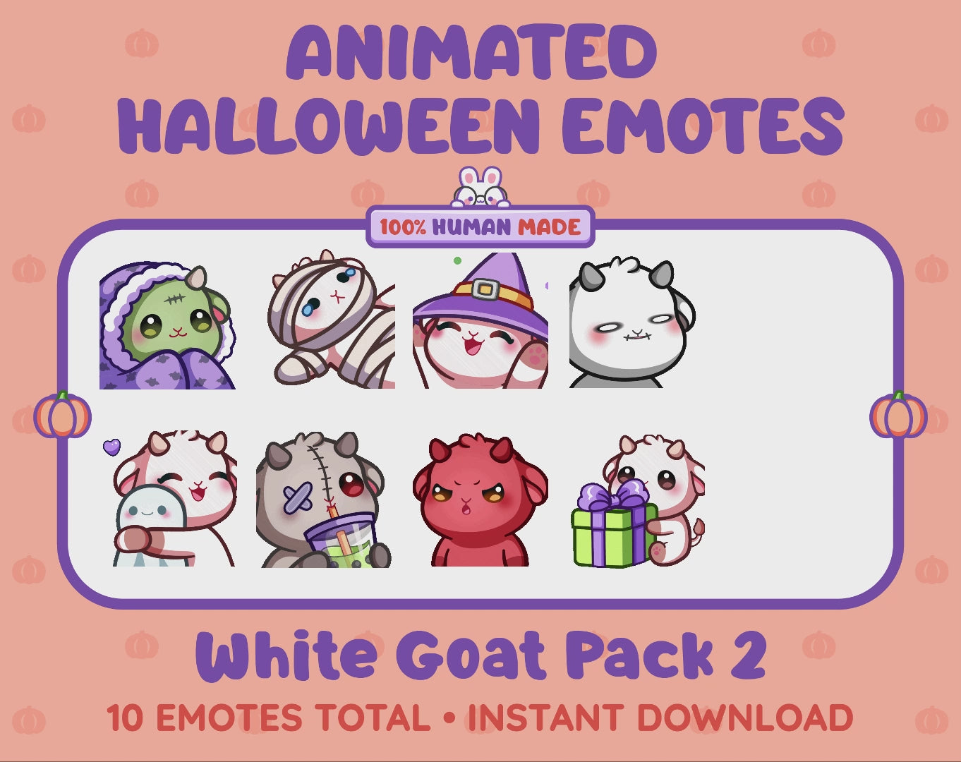 White Goat Emotes - Halloween Pack 2 (Animated & Static)