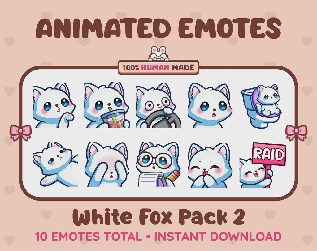 White Fox Emotes - Pack 2 (Animated & Static)