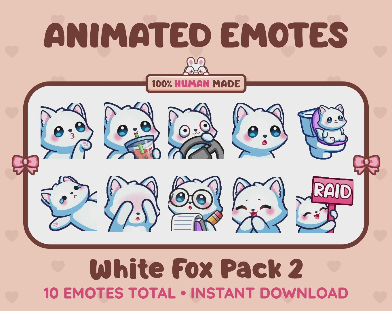 White Fox Emotes - Pack 2 (Animated & Static)