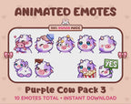 Purple Cow Emotes - Pack 3 (Animated & Static)