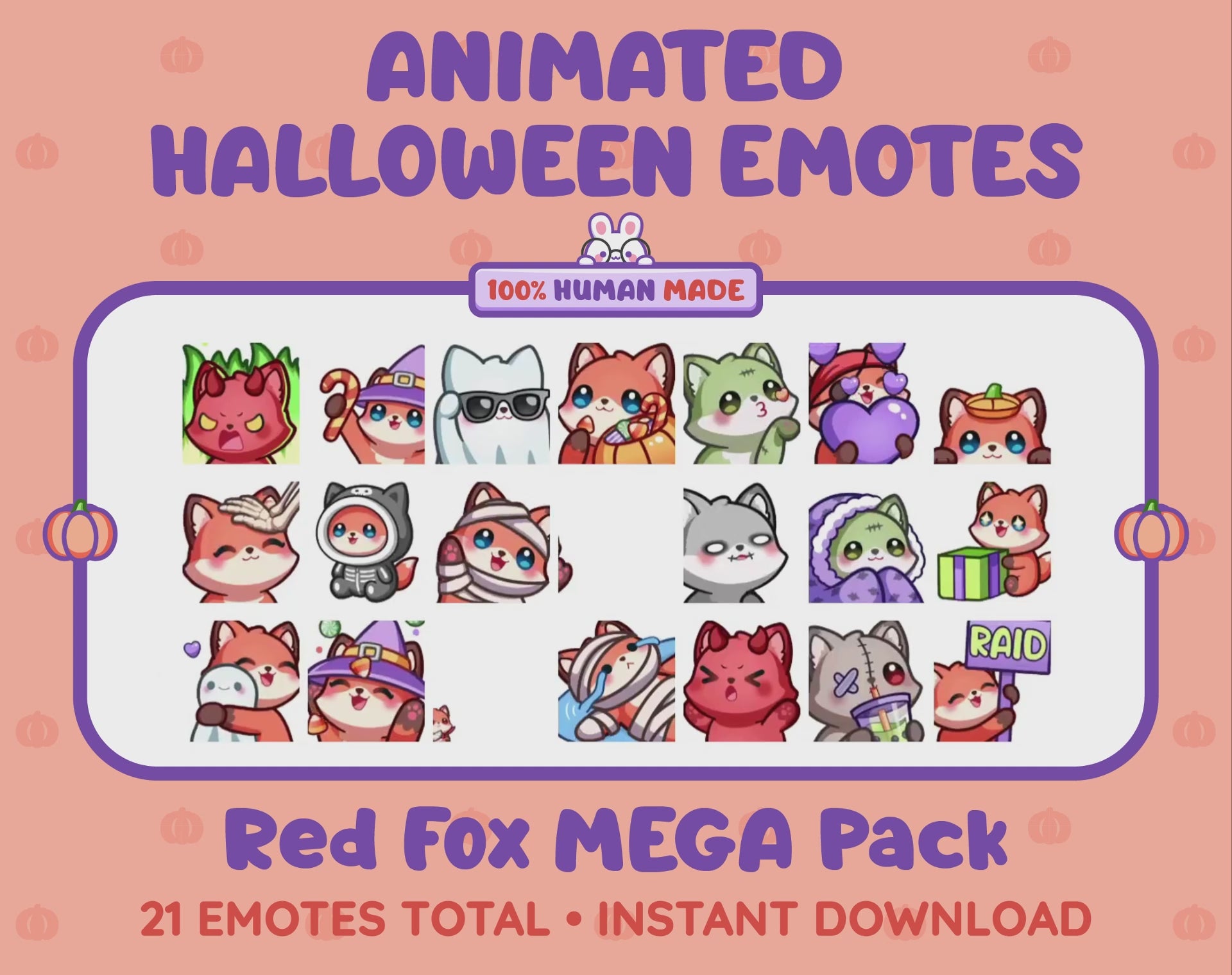 Red Fox Emotes - Halloween MEGA Pack (Animated & Static)