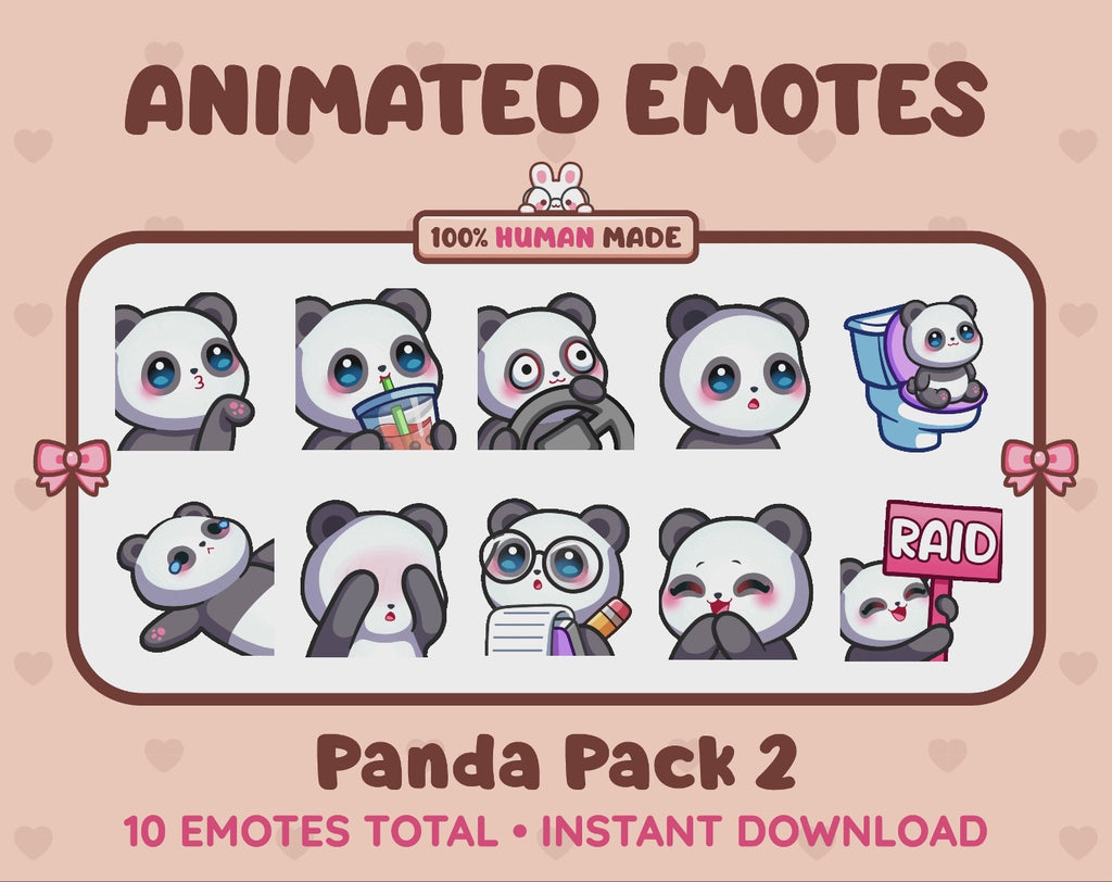 Panda Bear Emotes - Pack 2 (Animated & Static)