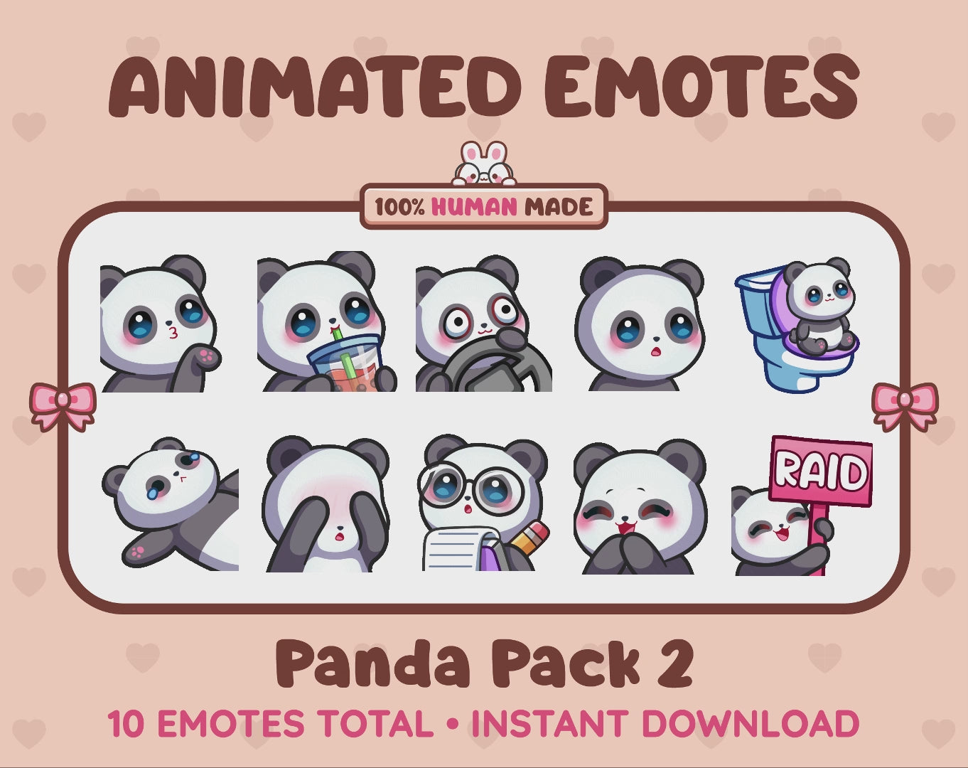 Panda Bear Emotes - Pack 2 (Animated & Static)