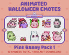 Pink Bunny Emotes - Halloween Pack 1 (Animated & Static)