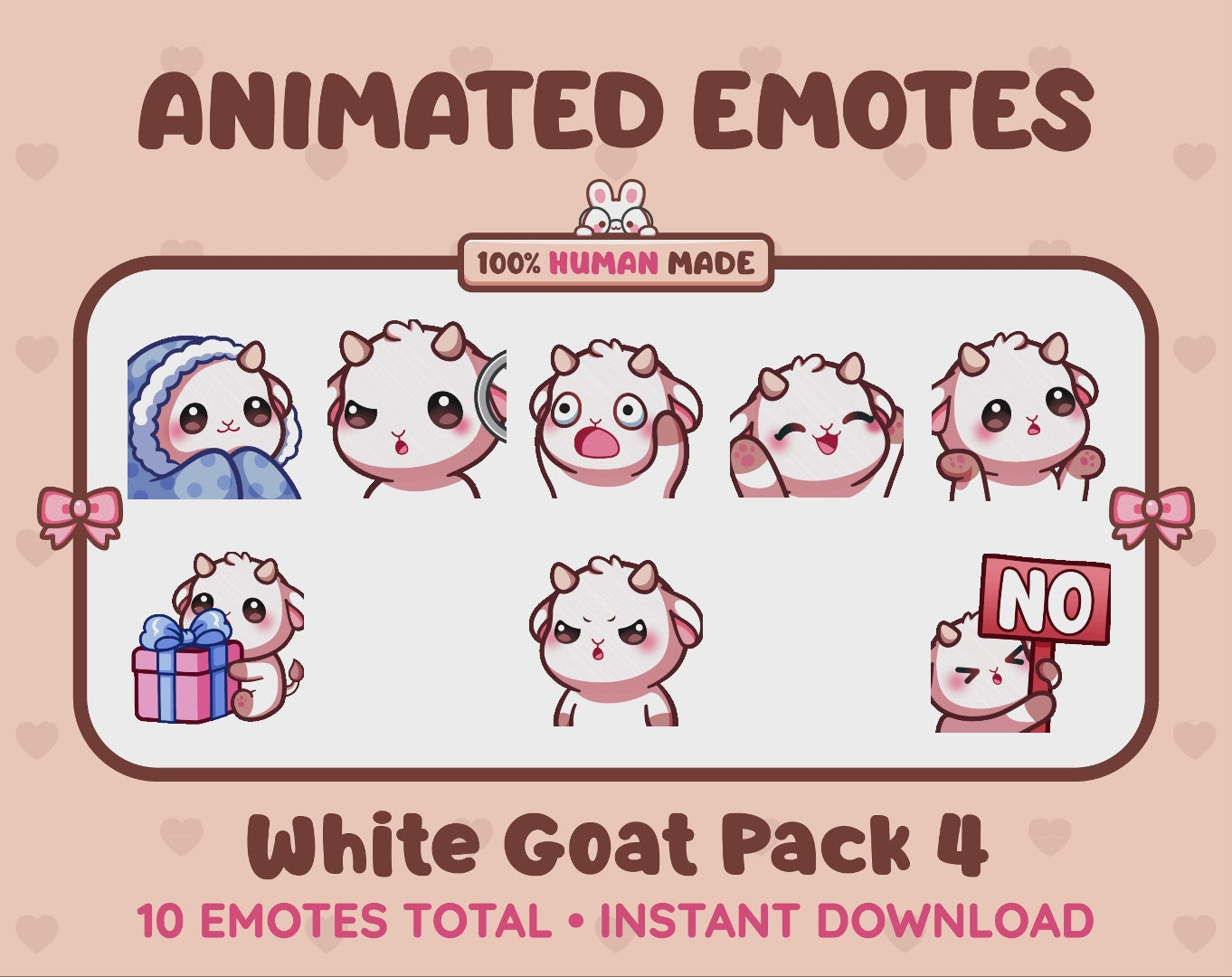 White Goat Emotes - Pack 4 (Animated & Static)