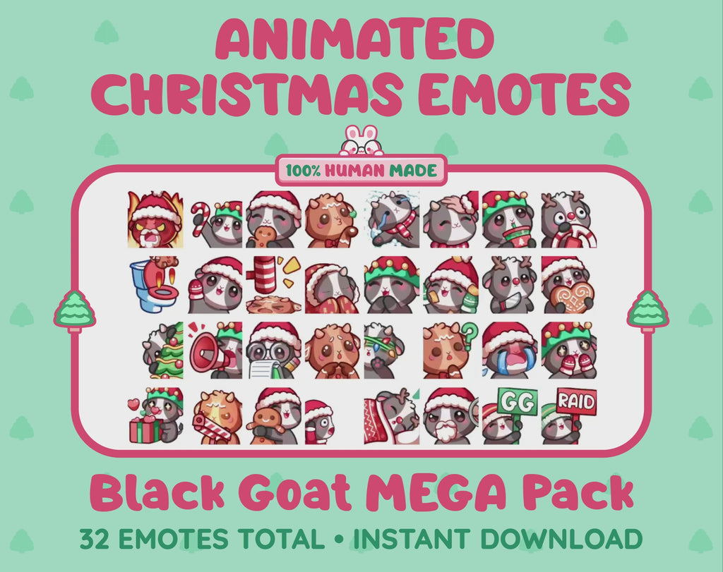 Black Goat Emotes - Christmas MEGA Pack (Animated & Static)