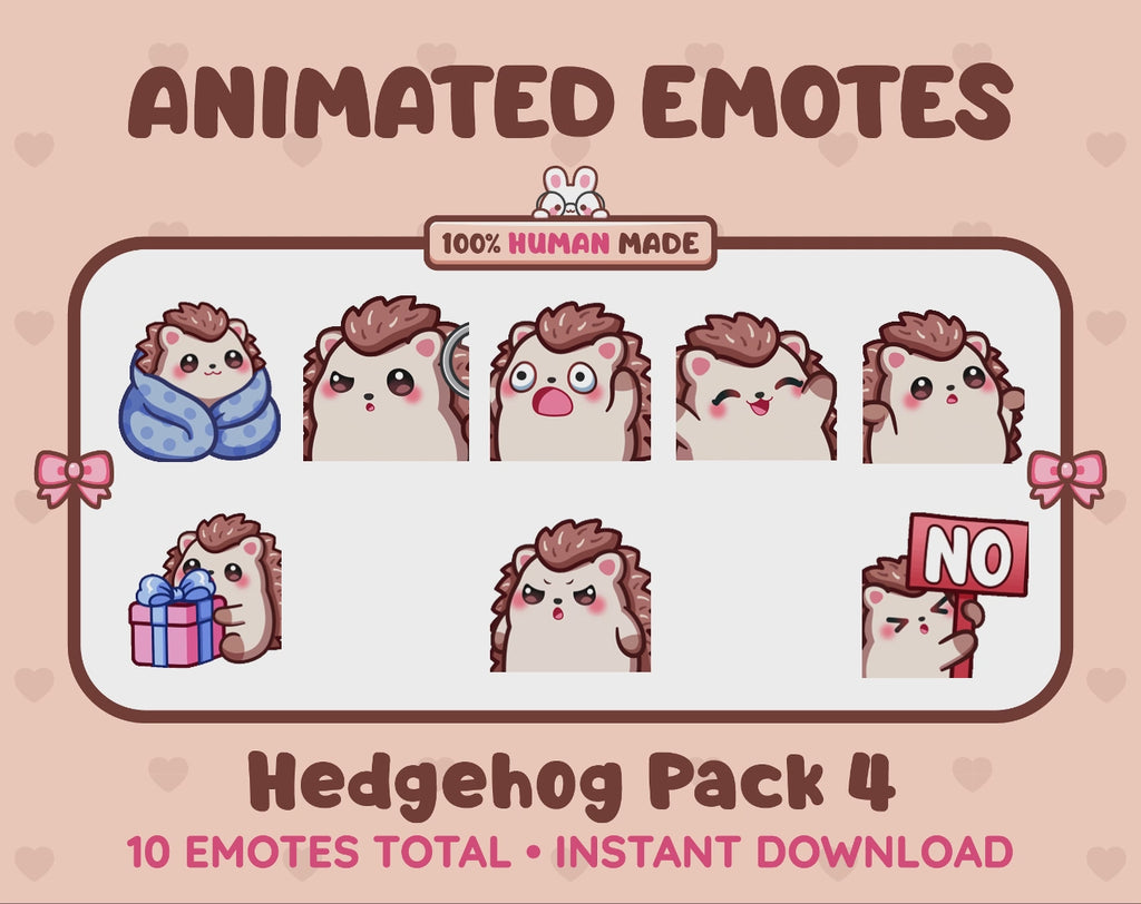 Hedgehog Emotes - Pack 4 (Animated & Static)