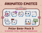 Polar Bear Emotes - Pack 3 (Animated & Static)