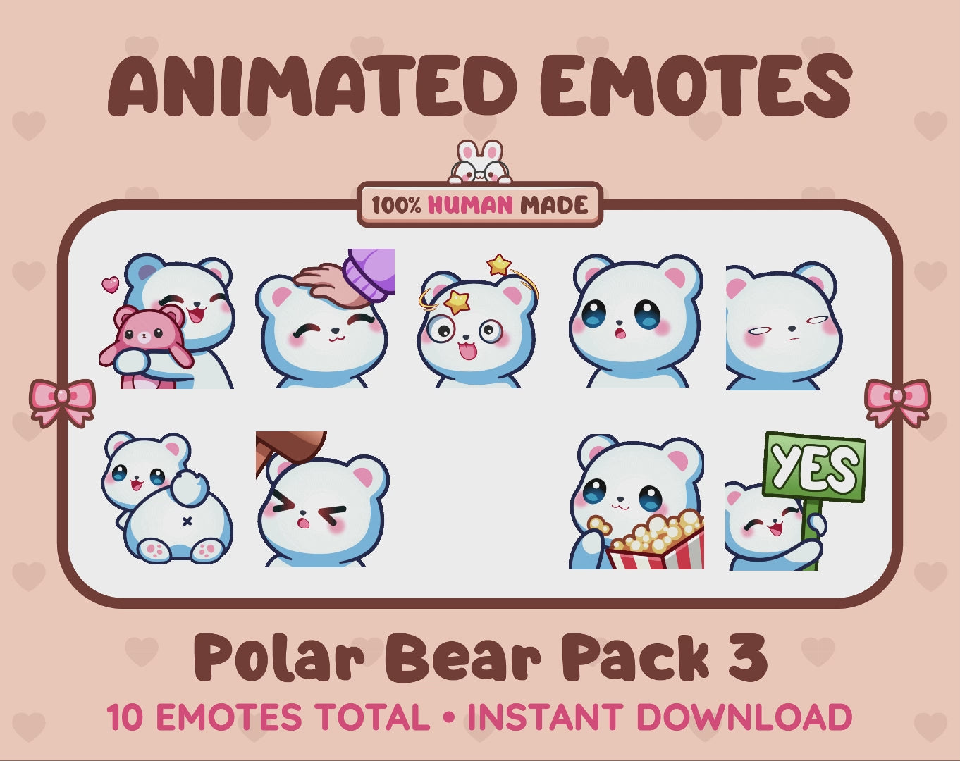 Polar Bear Emotes - Pack 3 (Animated & Static)