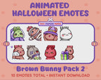 Brown Bunny Emotes - Halloween Pack 2 (Animated & Static)