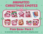 Pink Bear Emotes - Christmas Pack 1 (Animated & Static)