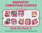 Pink Fox Emotes - Christmas Pack 3 (Animated & Static)