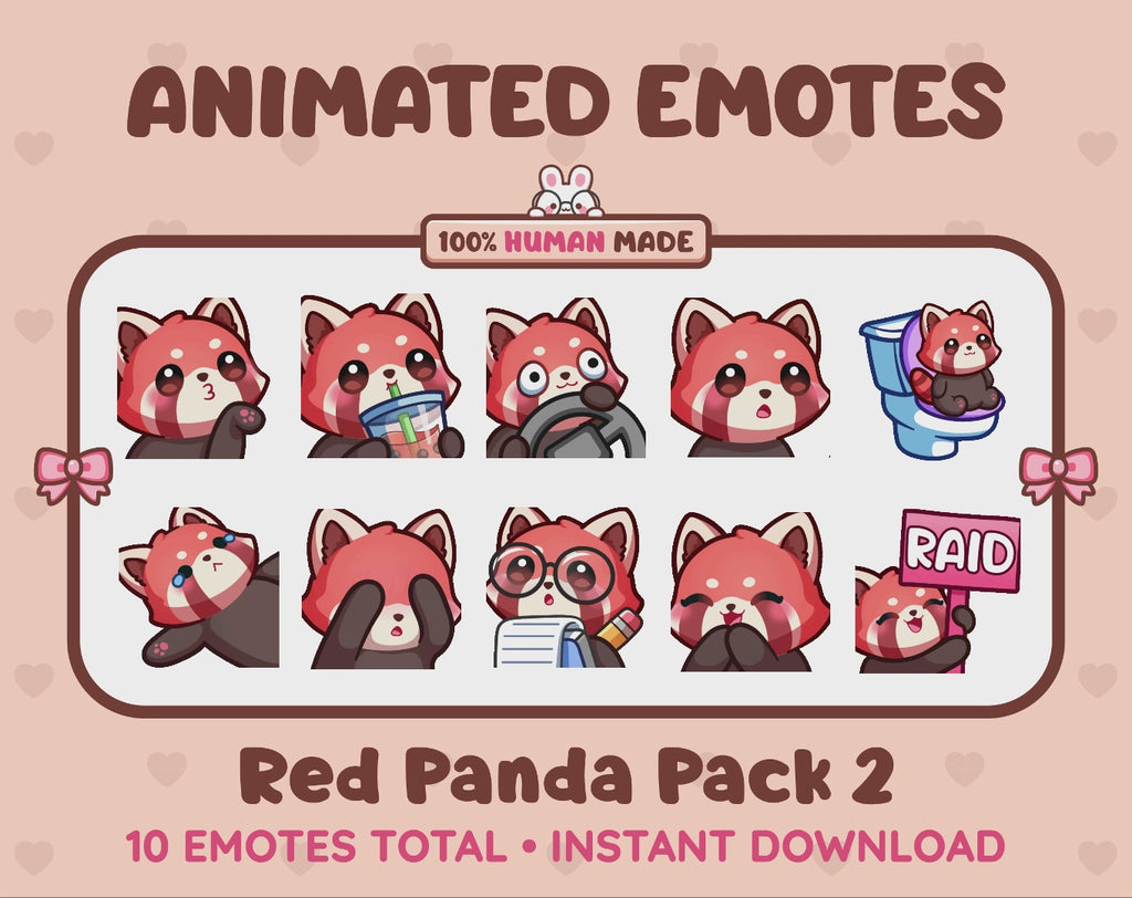 Red Panda Emotes - Pack 2 (Animated & Static)