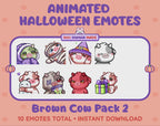 Brown Cow Emotes - Halloween Pack 2 (Animated & Static)