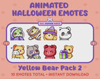 Yellow Bear Emotes - Halloween Pack 2 (Animated & Static)