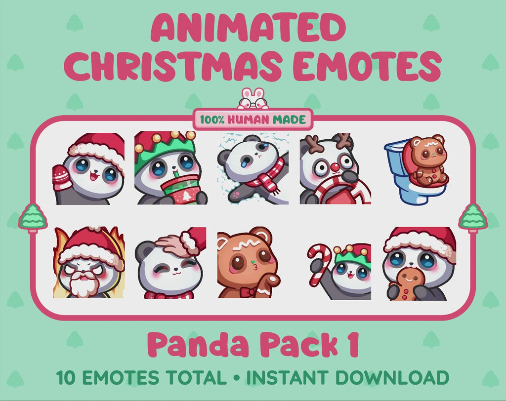Panda Bear Emotes - Christmas Pack 1 (Animated & Static)