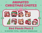 Red Panda Emotes - Christmas Pack 2 (Animated & Static)