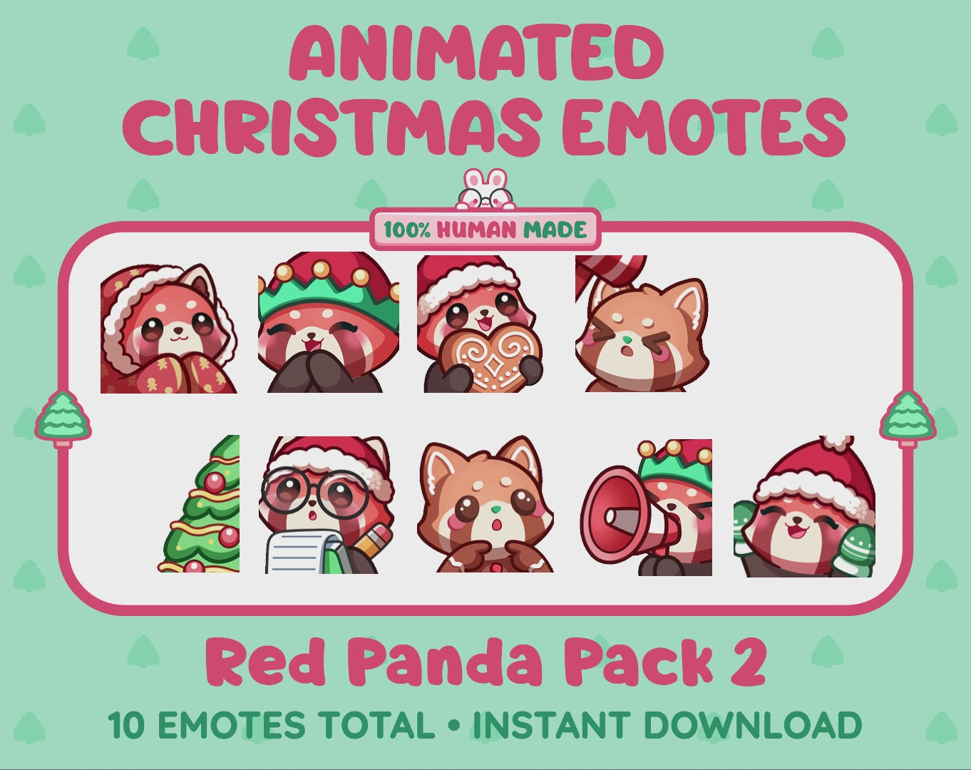 Red Panda Emotes - Christmas Pack 2 (Animated & Static)