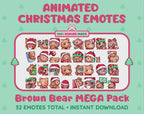 Brown Bear Emotes - Christmas MEGA Pack (Animated & Static)