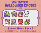 Brown Bear Emotes - Halloween Pack 2 (Animated & Static)
