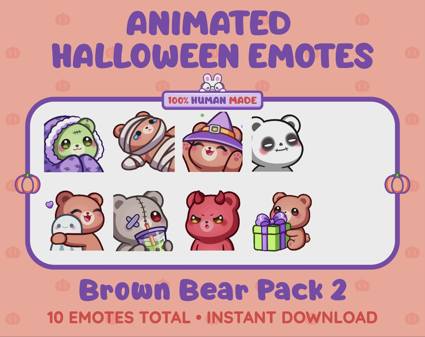 Brown Bear Emotes - Halloween Pack 2 (Animated & Static)
