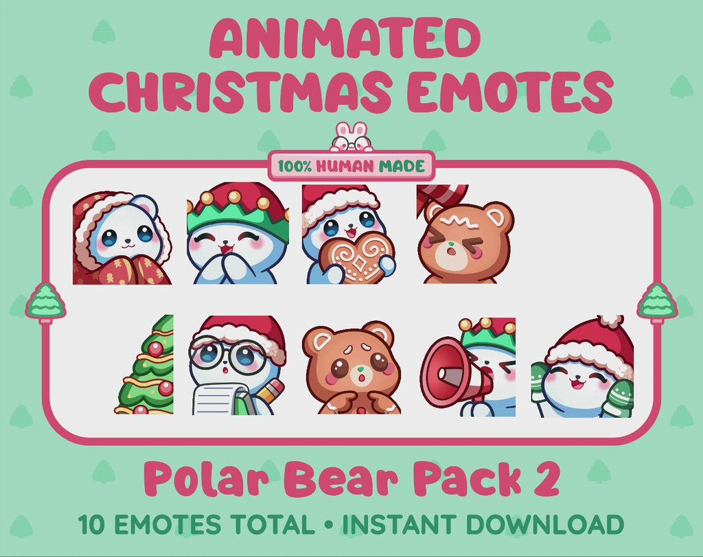 Polar Bear Emotes - Christmas Pack 2 (Animated & Static)