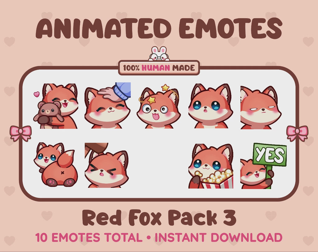 Red Fox Emotes - Pack 3 (Animated & Static)