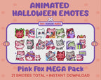 Pink Fox Emotes - Halloween MEGA Pack (Animated & Static)