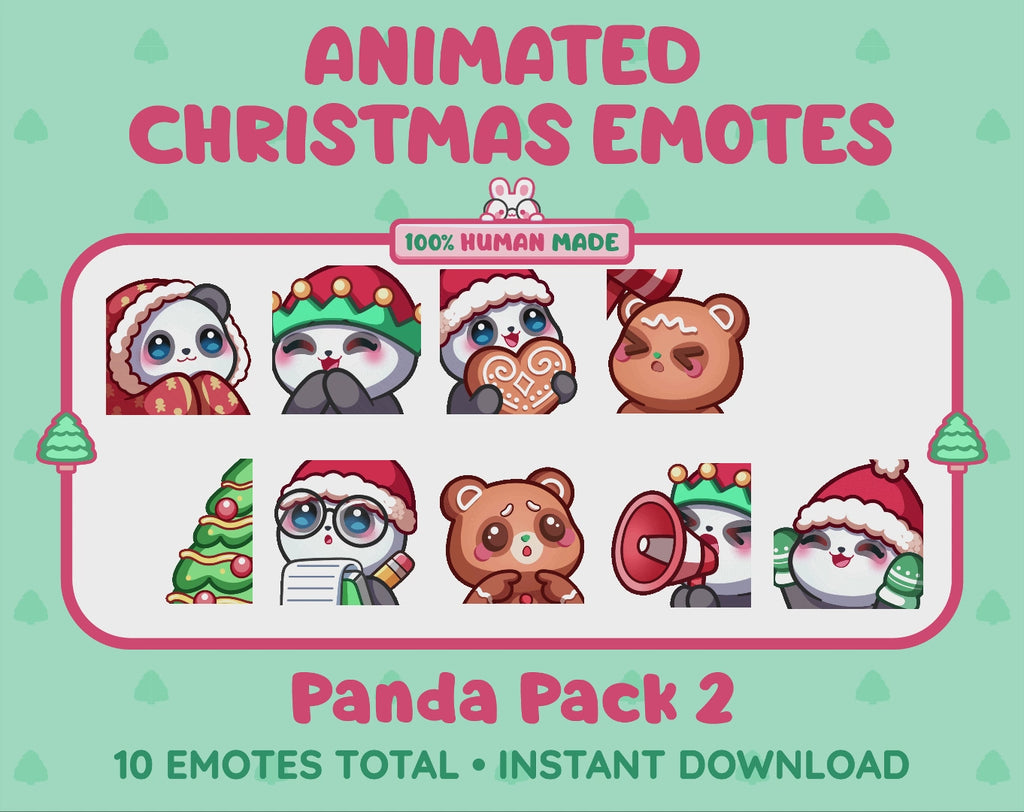 Panda Bear Emotes - Christmas Pack 2 (Animated & Static)