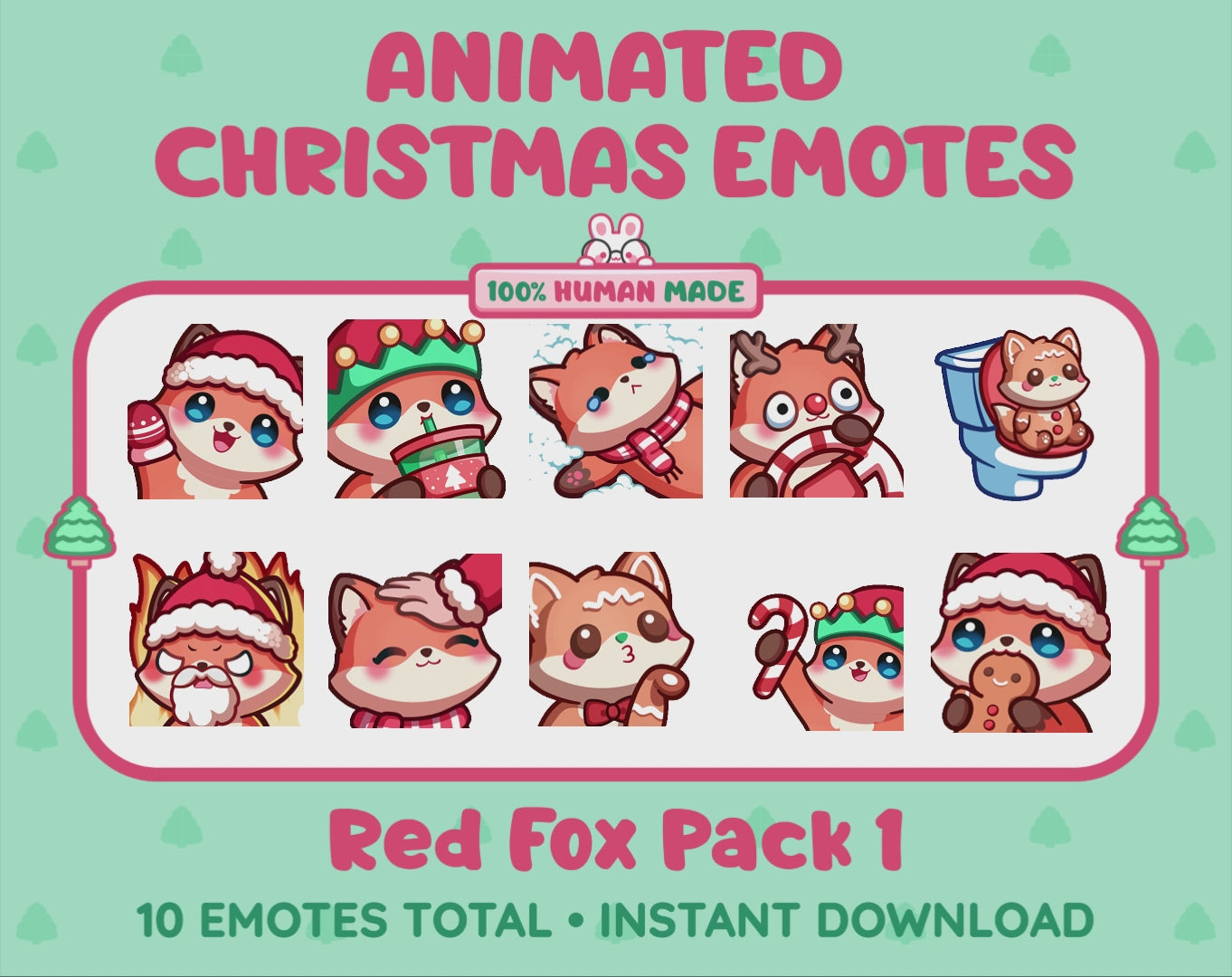 Red Fox Emotes - Christmas Pack 1 (Animated & Static)