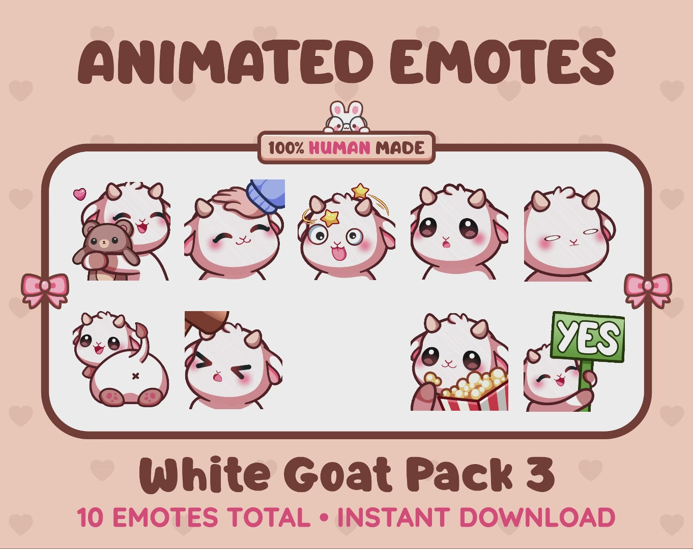 White Goat Emotes - Pack 3 (Animated & Static)