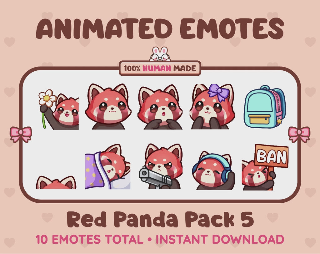 Red Panda Emotes - Pack 5 (Animated & Static)